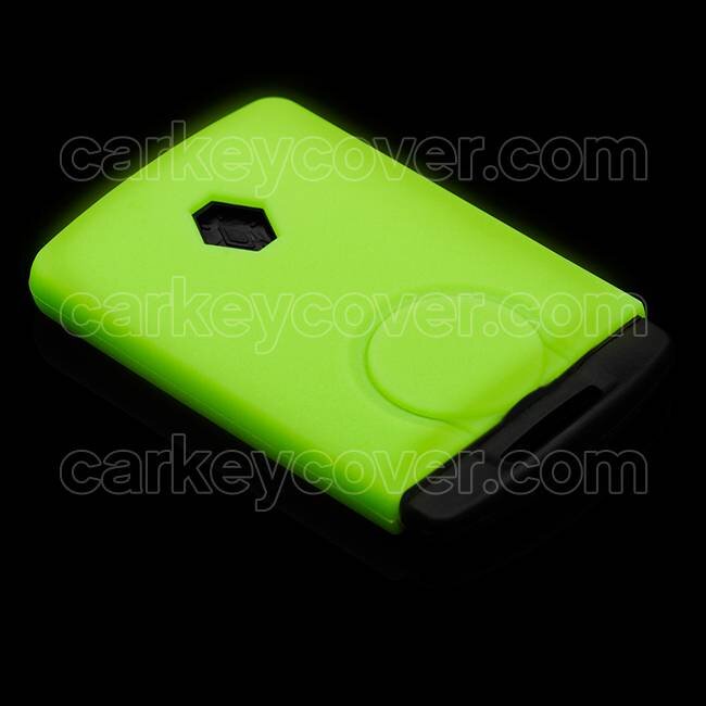 Housse de Protection clé compatible avec Renault - Coque Cover Housse étui en Silicone - Brillent dans le noir