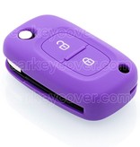 TBU car TBU car Funda Carcasa llave compatible con Renault - Funda de Silicona - Cover de Llave Coche - Violeta