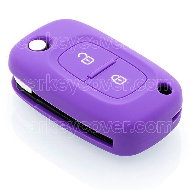 Housse de Protection clé compatible avec Renault - Coque Cover Housse étui en Silicone - Violet