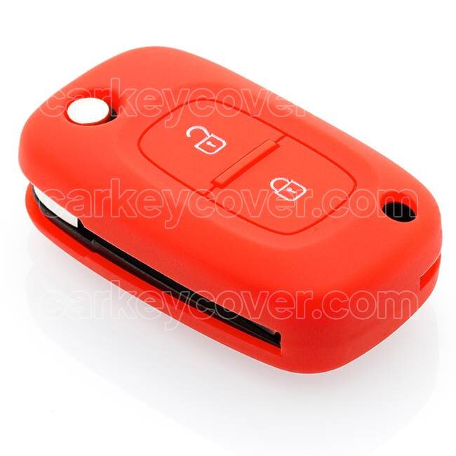 Housse de Protection clé compatible avec Renault - Coque Cover Housse étui en Silicone - Rouge