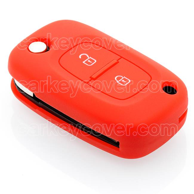 TBU car TBU car Autoschlüssel Hülle kompatibel mit Renault - Schutzhülle aus Silikon - Auto Schlüsselhülle Cover in Rot