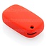 Housse de Protection clé compatible avec Renault - Coque Cover Housse étui en Silicone - Rouge