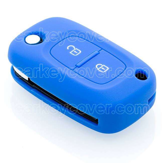 Funda Carcasa llave compatible con Renault - Funda de Silicona - Cover de Llave Coche - Azul