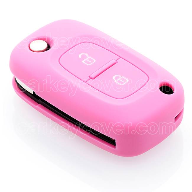 TBU car TBU car Car key cover compatible with Renault - Silicone Protective Remote Key Shell - FOB Case Cover - Pink