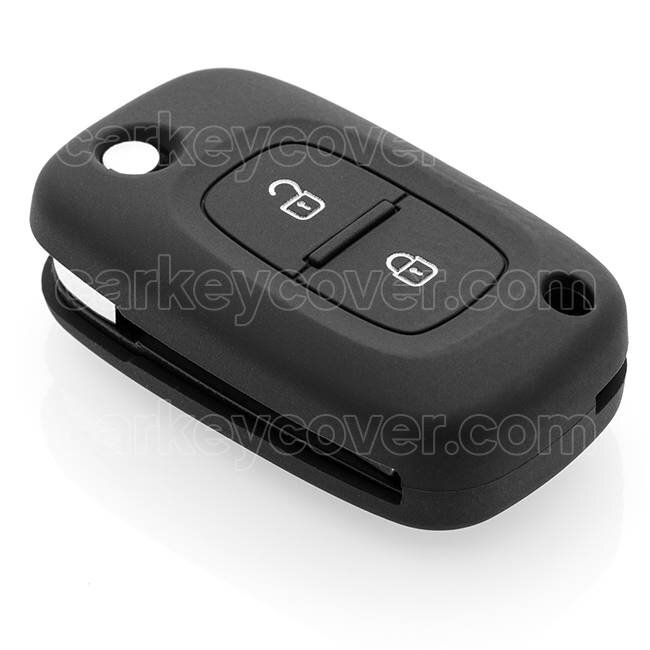 Sleutel cover compatibel met Renault - Silicone sleutelhoesje - beschermhoesje autosleutel - Zwart