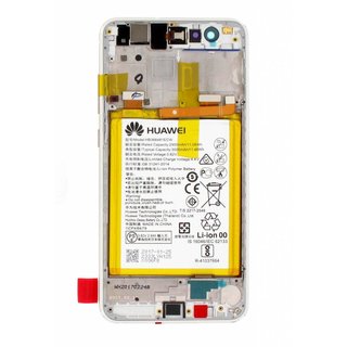 Huawei P10 Lite (Warsaw-L21) LCD Display Modul, Weiß, 02351FSC;02351FSB, Incl. Battery  HB366481ECW 3000mAh