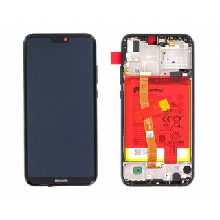 Huawei P20 Lite (ANE-LX1) LCD Display Module + Touch Screen Display + Frame, Black, Incl battery, 02351VPR;02351XTY