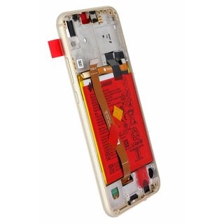 Huawei P20 Lite Dual Sim (ANE-L21) LCD Display Module, Platinum/Goud, Incl. Battery HB366481ECW, 02351WRN