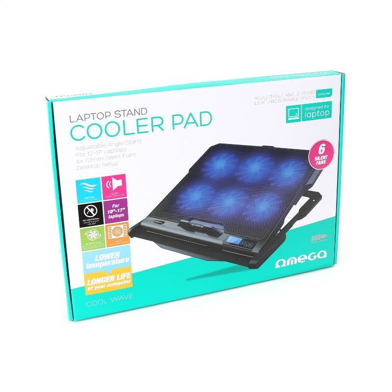 Omega Laptop Cooler Pad Coolwave 6x Fan Black Parts4gsm