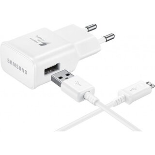 Samsung USB auf Micro USB Kabel + Fast Charger 15W, Weiß, EP-TA20EWEUGWW