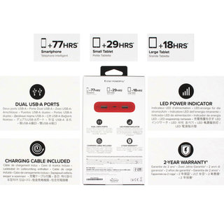 Mophie  Power Boost XXL Power bank - 20.800mAh - Red/Rouge