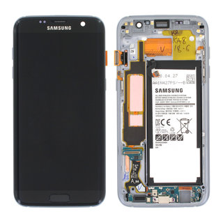 Samsung Galaxy S7 Edge Display + Batterij, Black Onyx/Zwart, GH82-13359A
