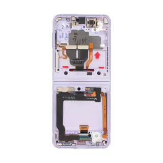 Samsung Galaxy Z Flip3 5G (F711B) Inneres Display (MAIN/Inner LCD) Incl. Frame, Lavender/Lila, GH82-27244D;GH82-27243D