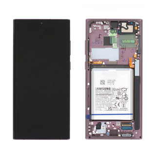 Samsung Galaxy S22 Ultra 5G Display + Battery, Burgundy/Purple/Pink, GH82-27487B