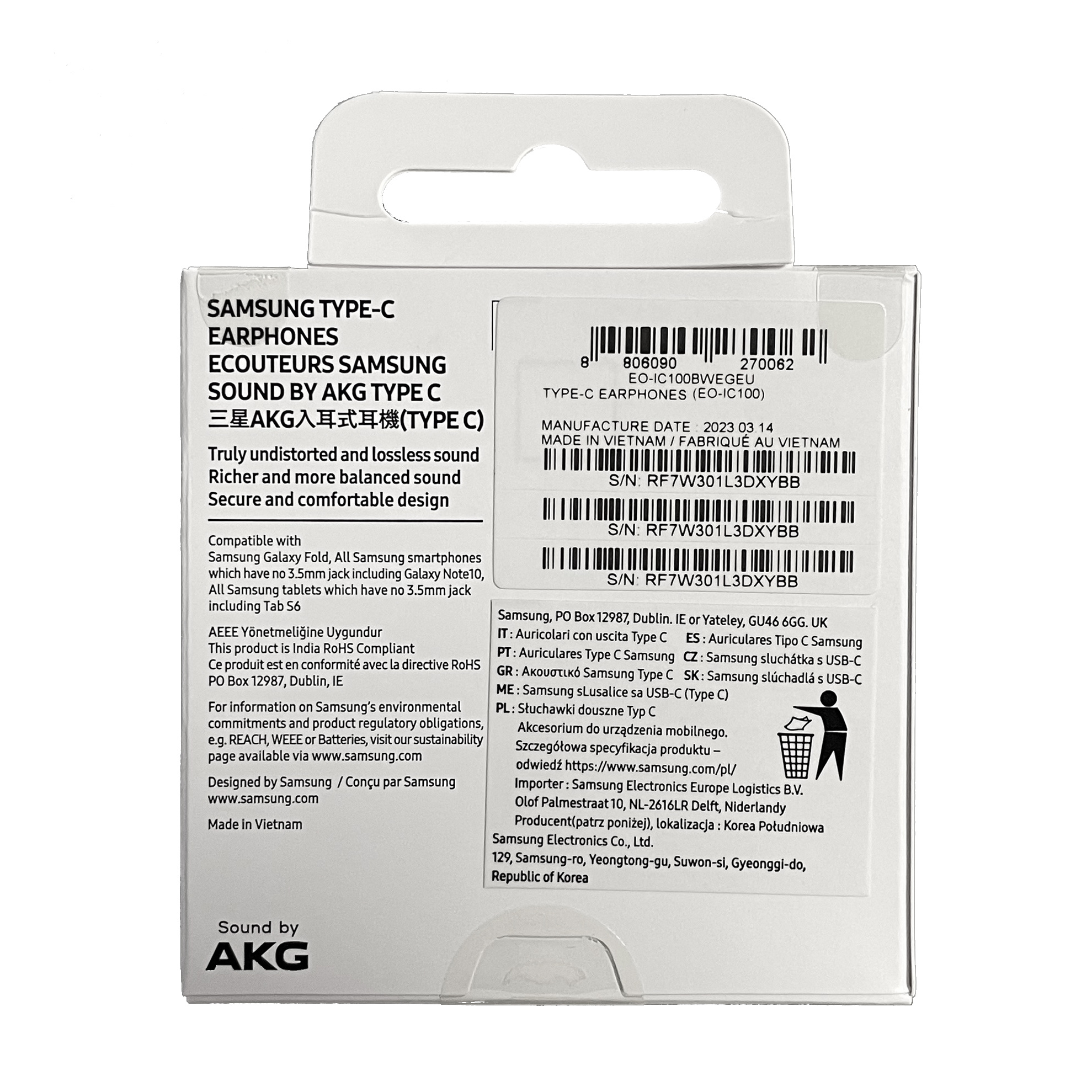 Samsung AKG Earphones USB-C / USB Type-C (EO-IC100BWEGEU) White - Parts4GSM