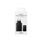 Samsung Trio Charger with 3x USB Ports (USB-C + USB-C + USB-A), EP-T6530NBEGEU, 65W/25W/15W, Black, Blister Packaging, 8806092673885;EP-T6530NBEGEU