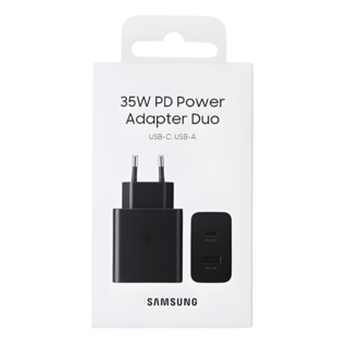 Samsung Duo Oplader Met 2 USB Poorten (USB-C + USB-A), EP-TA220NBEGEU, 35W/15W, Zwart, Blisterverpakking, 8806092265585;EP-TA220NBEGEU