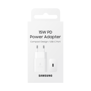 Samsung USB-C Charger + USB-C to USB-C Cable, EP-T1510XWEGEU, 1M, 3A, 15W, White, Blister Packaging, 8806092709904;EP-T1510XWEGEU