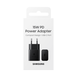 Samsung USB-C Oplader + USB-C naar USB-C Kabel, EP-T1510XBEGEU, 1M, 3A, 15W, Zwart, Blisterverpakking, 8806092709843;EP-T1510XBEGEU