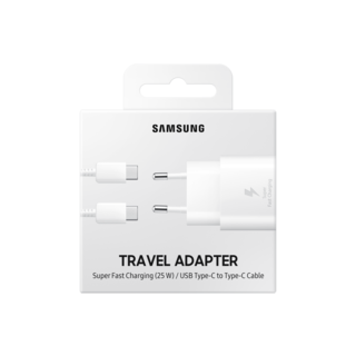 Samsung USB-C Charger, EP-TA800NWEGEU, White, 25W - Blister Packaging