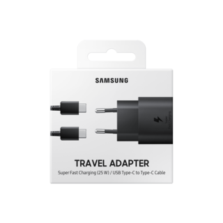 Samsung USB-C Charger, EP-TA800NBEGEU, Black, 25W - Blister Packaging