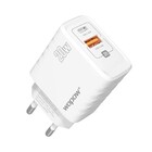 Wopow Duo Oplader Met 2 USB Poorten (USB-C + USB-A), MD16, 20W, Wit, 6933185736317