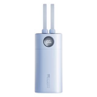 Wopow Powerbank met ingebouwde USB-C & Lightning kabels + USB-A & USB-C poorten, SQ78, 20.000mah, 35W, Blauw, 6979180930022