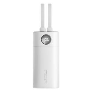 Wopow Powerbank mit integrierten USB-C & Lightning Kabeln + USB-A & USB-C Ports, SQ78, 20.000mah, 35W, Weiß, 6979180930008