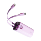 Wopow Power Bank with Built-in USB-C & Lightning Cables + USB-A & USB-C Ports, SQ78, 20.000mah, 35W, Pink, 6979180930015