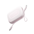 Wopow Powerbank met ingebouwde USB-C & Lightning Kabels, SQ73, 20.000mah, 22.5W, Roze, 6933185740000