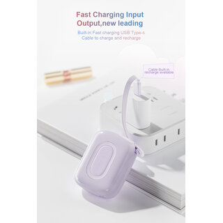 Wopow Powerbank mit integriertem USB-C- & Lightning-Kabel, SQ63, 10.000mah, 22.5W, Blau, 6933185735730