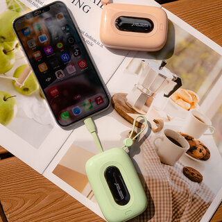 Wopow Power Bank with Built-in USB-C & Lightning Cable, SQ27, 10.000mah, 22.5W, White, 6933185721788