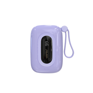 Wopow Power Bank with Built-in USB-C & Lightning Cable, SQ27, 10.000mah, 22.5W, Purple, 6933185721795