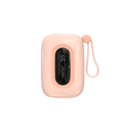 Wopow Powerbank met ingebouwde USB-C & Lightning Kabels, SQ27, 10.000mah, 22.5W, Roze, 6933185721801