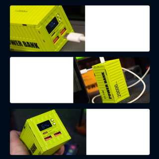 Wopow Powerbank mit 3 USB-Ports (1× USB-C + 2x USB-A), PD32, 20.000mah, 22.5W, Grün, 6933185722945