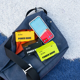 Wopow Power Bank with 3 USB Ports (1x USB-C and 2x USB-A), PD32, 20.000mah, 22.5W, Green, 6933185722945