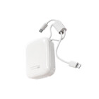 Wopow Power Bank with Built-in USB-C & Lightning Cables + USB-A & USB-C Ports, SQ79, 10.000mah, 35W, White, 6933185738281