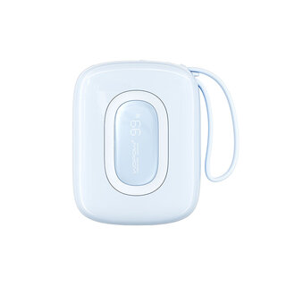 Wopow Power Bank with Built-in USB-C & Lightning Cable, SQ63, 10.000mah, 22.5W, Blue, 6933185735730