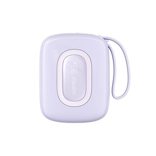 Wopow Powerbank met ingebouwde USB-C & Lightning Kabels, SQ63, 10.000mah, 22.5W, Paars, 6933185735716