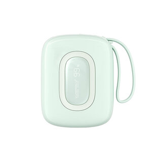 Wopow Power Bank with Built-in USB-C & Lightning Cable, SQ63, 10.000mah, 22.5W, Green, 6933185735709