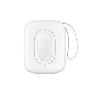 Wopow Power Bank with Built-in USB-C & Lightning Cable, SQ63, 10.000mah, 22.5W, White, 6933185736911