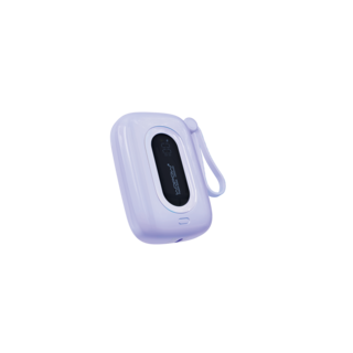 Wopow Powerbank met ingebouwde USB-C & Lightning Kabels, SQ27, 10.000mah, 22.5W, Paars, 6933185721795