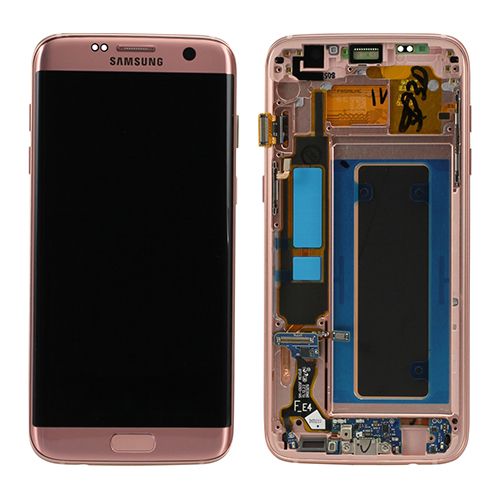G935F Galaxy S7 Edge Lcd Display Module, Pink Gold, - Parts4GSM