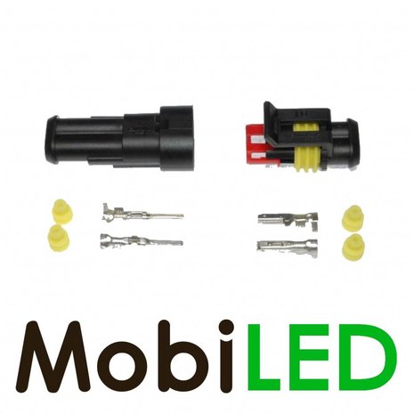 Connecteur Super-scellé fiche 2 broches IP67 avec couvercle en caoutchouc