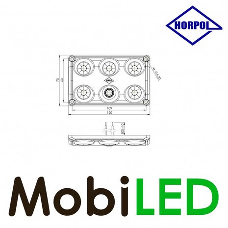 HORPOL Interior light red/white with switch 12-24 volts