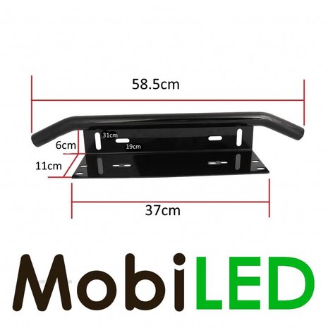 Mounting bracket with curved brace for the bumper