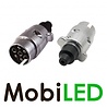 Plug aluminum 7-pin voor aanhanger ISO 1724 Plug aluminum 7-pin voor aanhanger ISO 1724