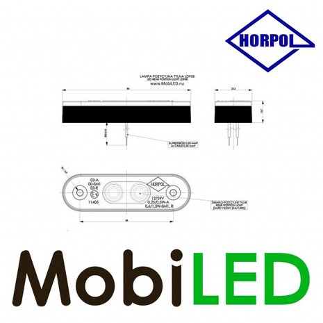 HORPOL Contourverlichting Amber platte/verzonken montage 12-24 volt E-keur