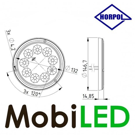 HORPOL Binnenverlichting rond met schakelaar en dimstand 12-24 volt HORPOL Binnenverlichting rond met schakelaar en dimstand 12-24 volt