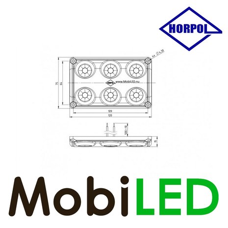 HORPOL Éclairage intérieur noir sans interrupteur 12-24 volts HORPOL Éclairage intérieur noir sans interrupteur 12-24 volts
